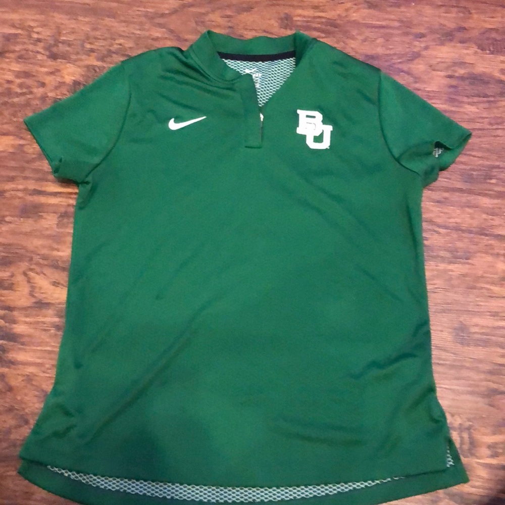 Nike Women’s Dri Fit Polo BU Baylor Green Shirt Football Golf Ladya - Picture 3 of 5